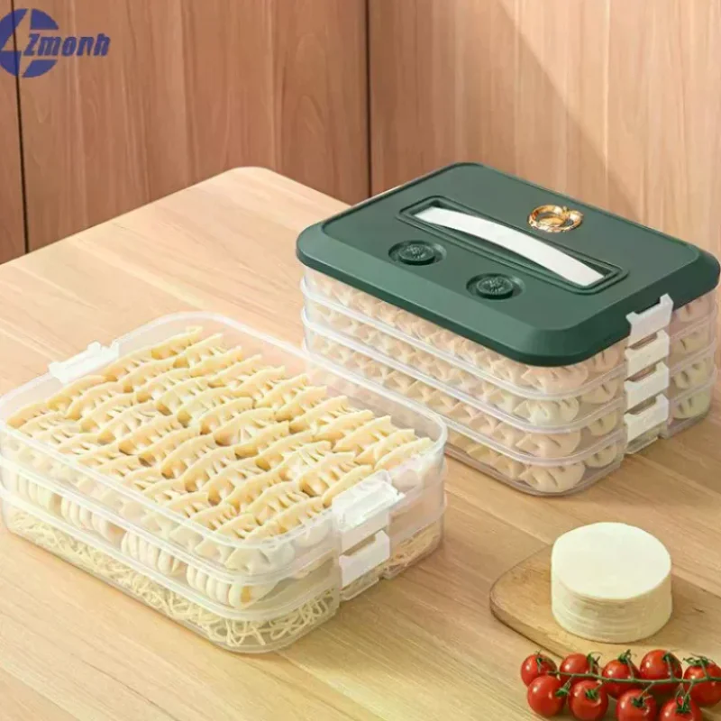 1/2/3/4-Layer Food Storage Containers Food Storage Containers With Lids Dumpling Storage Box Good Sealing Stackable Dumpling Box
