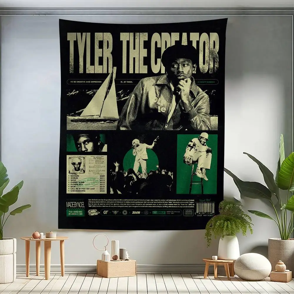 مغني الراب T-Tyler T-The C-Creator الهبي الجدار الشنق المفروشات البوهيمي جدار المفروشات ماندالا INS ديكور المنزل
