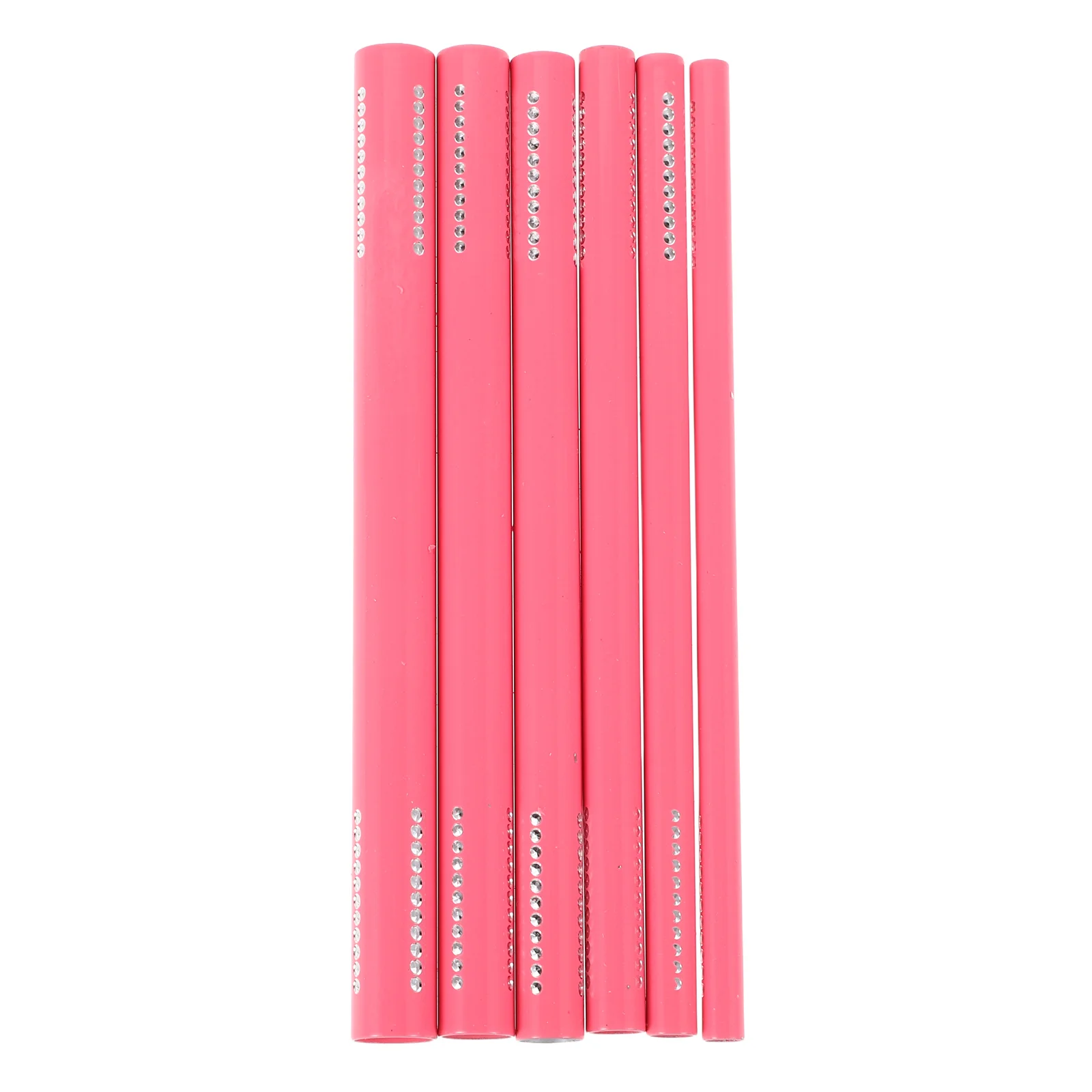 

6Pcs Pink Crystal French Nail Styling Wand Durable Multi Functional Tool for Shaping Gel Application and Cuticle Care