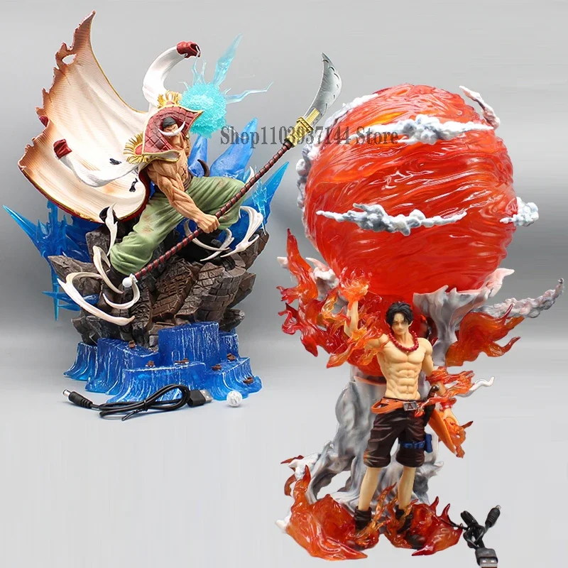 

Anime White Edward Newgate Figure Gk One Piece Statue Fire Ball Portgas D Ace Action Figure Decoration Model PVC Collection Toys