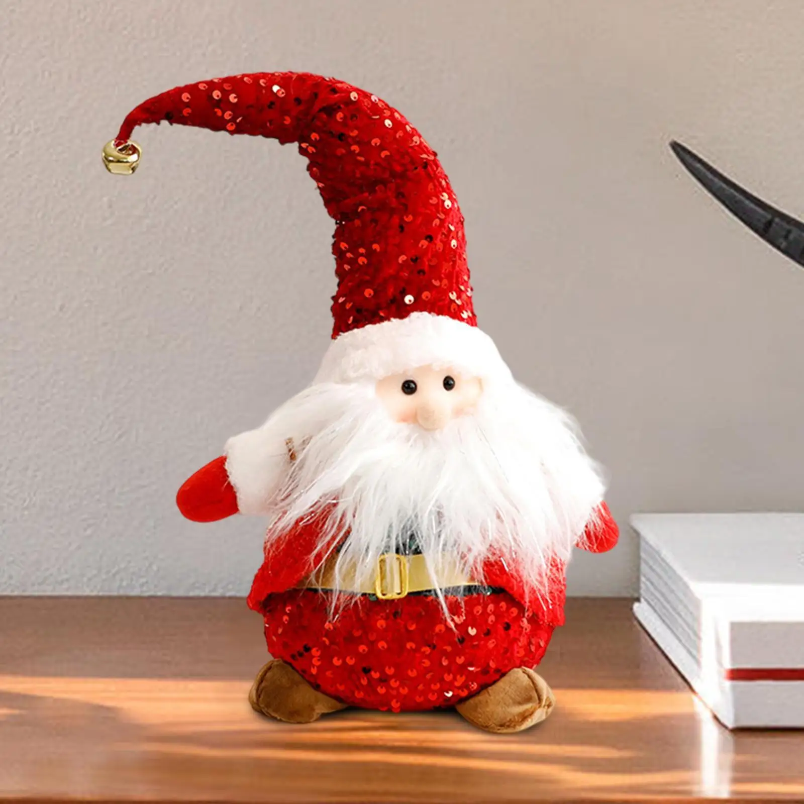 Christmas Doll Plush Statue Festive Figurine for Home Decor Tabletop Shelf Office Living Room Ornament Collectible Holiday Art