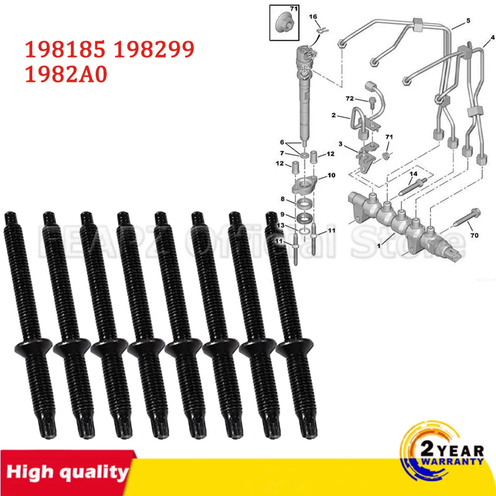 

New 198185 198299 For Peugeot 207 307 Citroen C2 C3 Xsara 1.6 Diesel Injector Seal KIT Auto Styling Parts Car Accessories