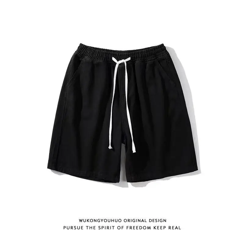 جينز صيفي رقيق للرجال من قماش الدنيم غير رسمي فضفاض بخمس نقاط Sli Hong Kong Sle مستقيم الساق منتصف الخصر للشباب Faion #3