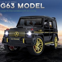 1/24 G63 High Precision Alloy Model Class Off Road Diecast Metel Cars Toy Sound Light Pull Back Kid Birthday Gift Collect Orname