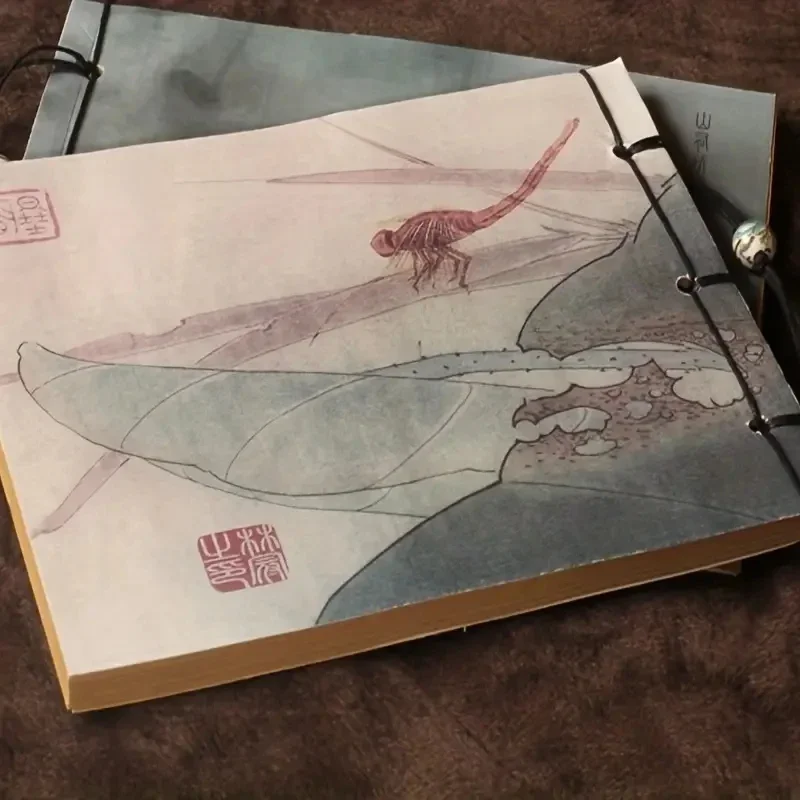 Imagem -04 - Caderno Estilo Arte Chinesa 80 Folhas Sketchbook com Borla Linha Pacote Bloco de Notas Diário Cadernos e Blocos de Notas Almofadas de Escrita Escritório