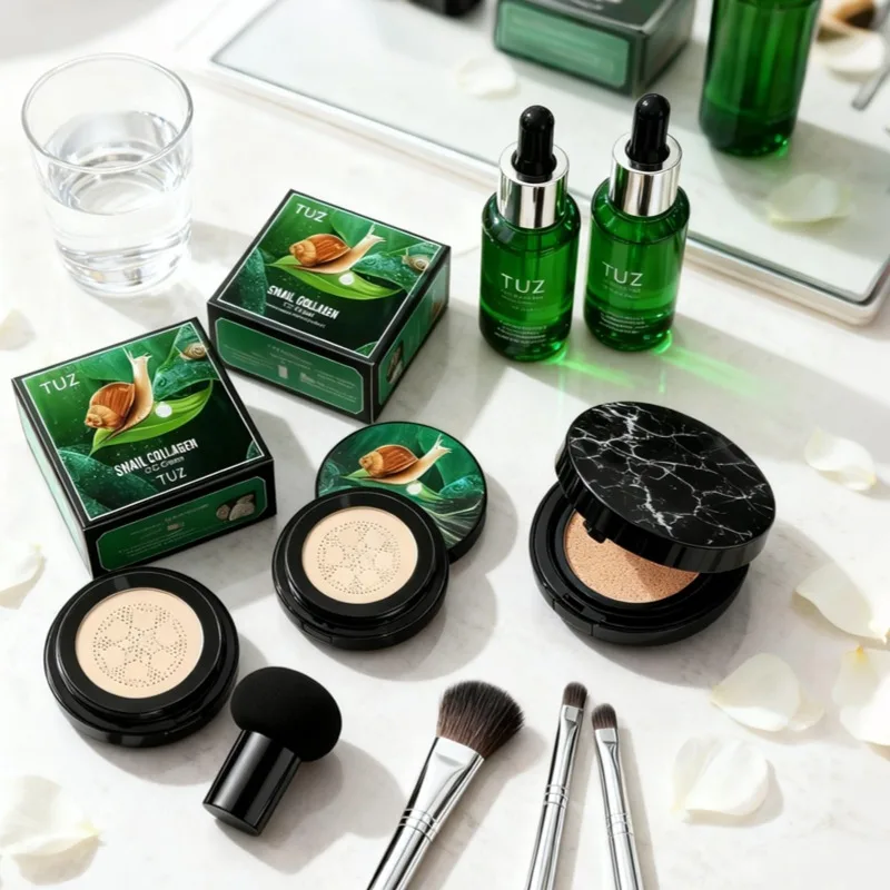 Cojín de aire con cabeza de seta, crema CC, Base hidratante, corrector, blanqueamiento, control de aceite, Base facial, cosméticos de maquillaje