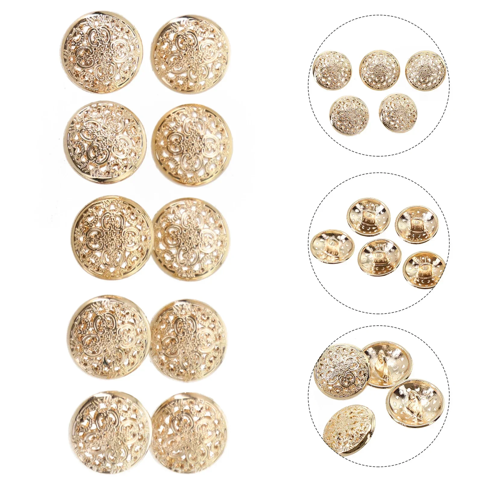 

Hollow Buttons Buttons For Jacket Suits Hollow Carved Sewing Round Metal Sweaters Crafts For Sewing And DIY Decorative Design