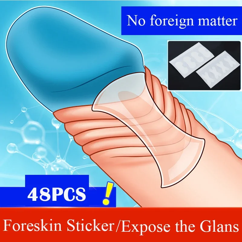 48pcs Foreskin Stickers Foreskin Correction Repair Cock Ring Penis Sex Toys for Men Delay Ejaculation Male Chastity Cockring