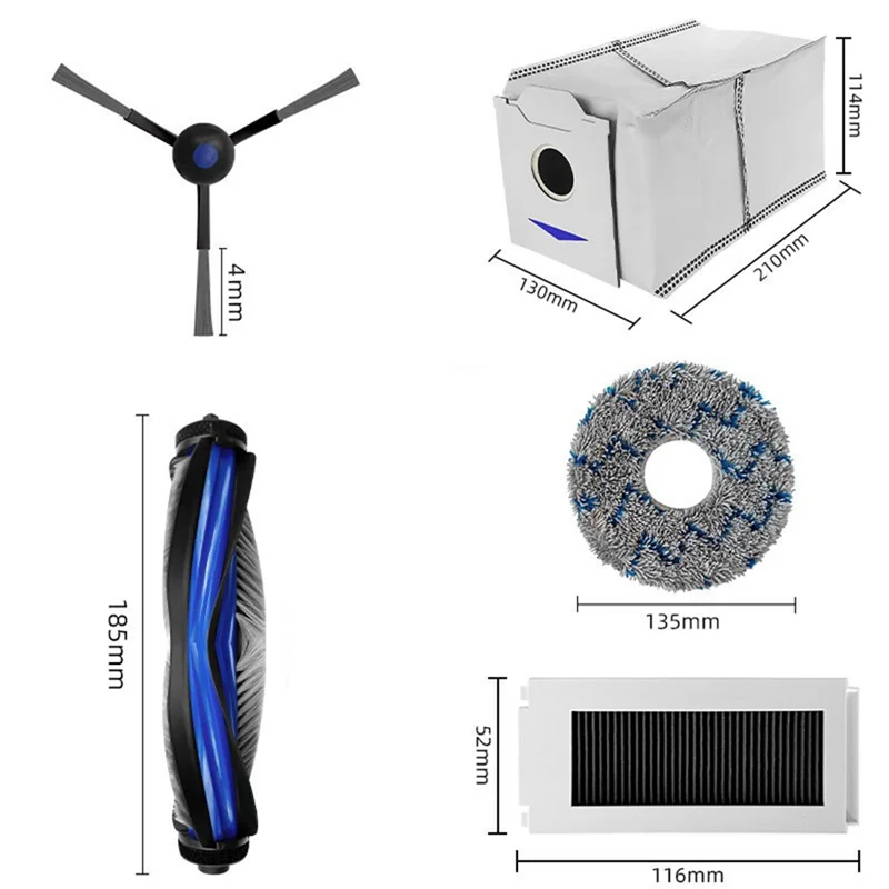 Hoofdrol Volledige Vacuüm Onderdelen Voor Ecovacs N30 Omni/N30 PRO Omni Zijborstel HEPA Filter Mop Doek Stofzak Vacuüm Onderdelen-A77G