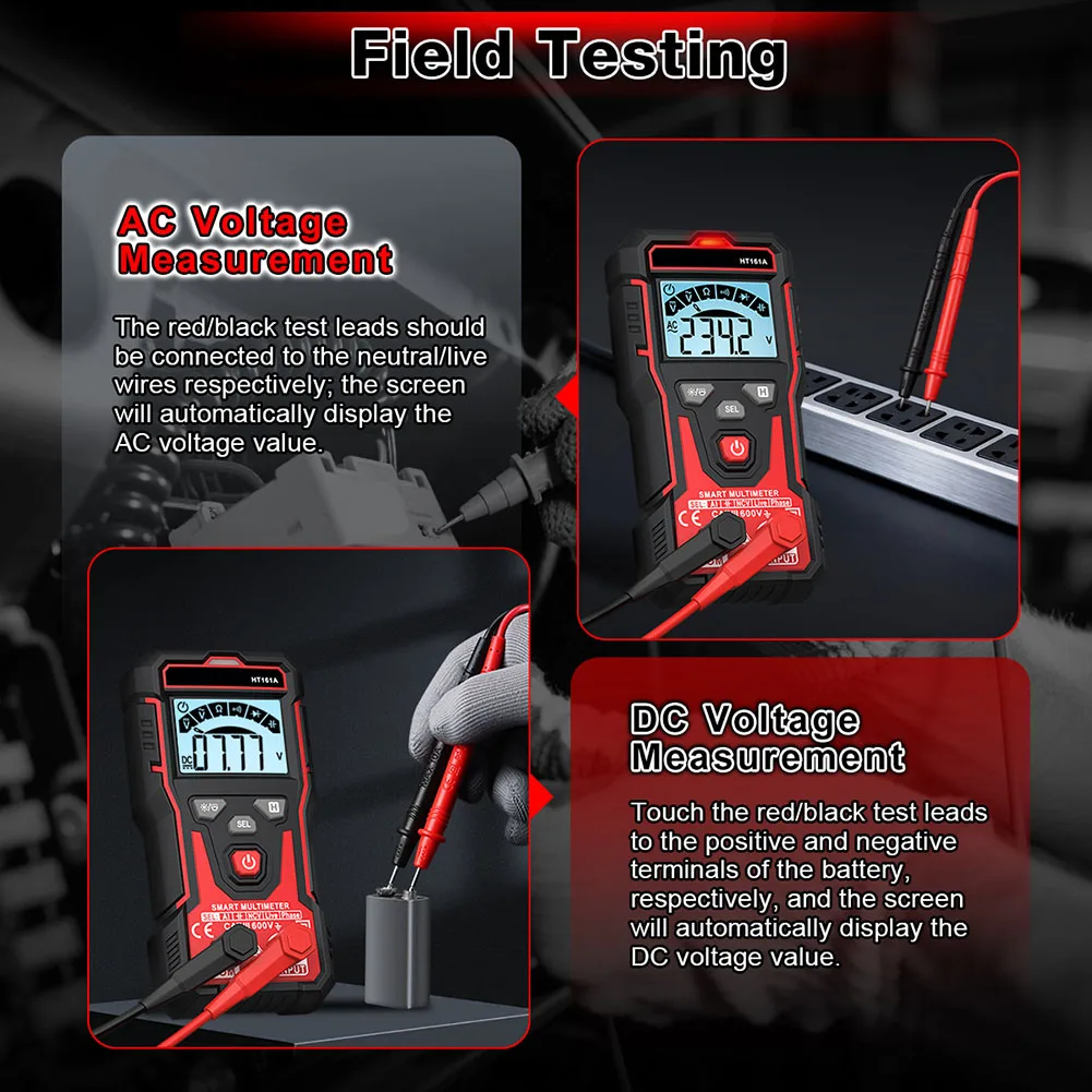 Auto Ranging Digital Multimeter Continuity Test Diode Test Capacitance Measurement Resistance Up To 40M For Electricians