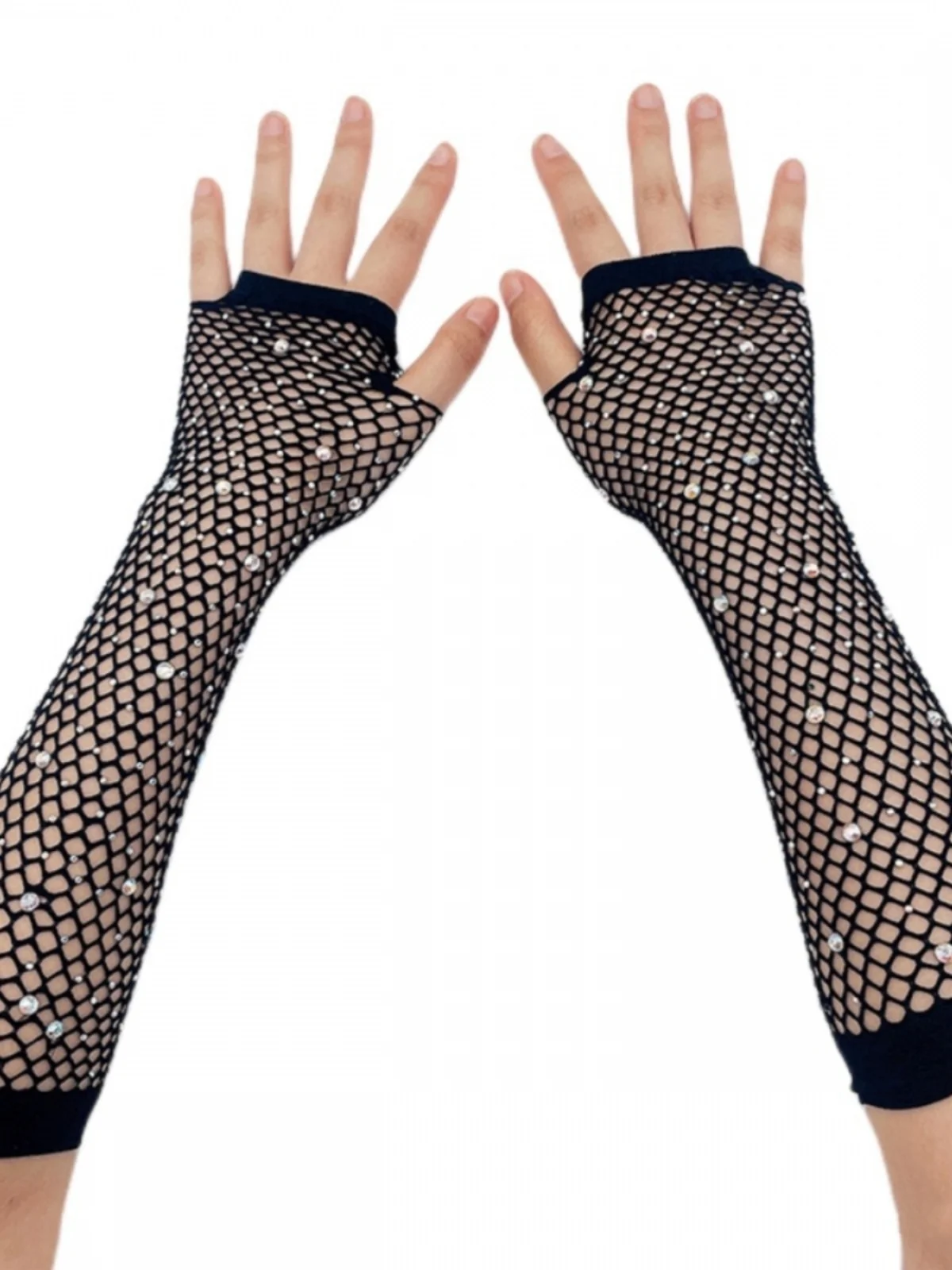 Par Fiing Net Glove Rhinestone Heat-Resistant Sve Par Elastic f Finger Glitter Rhinestone Gloves Sun Protection