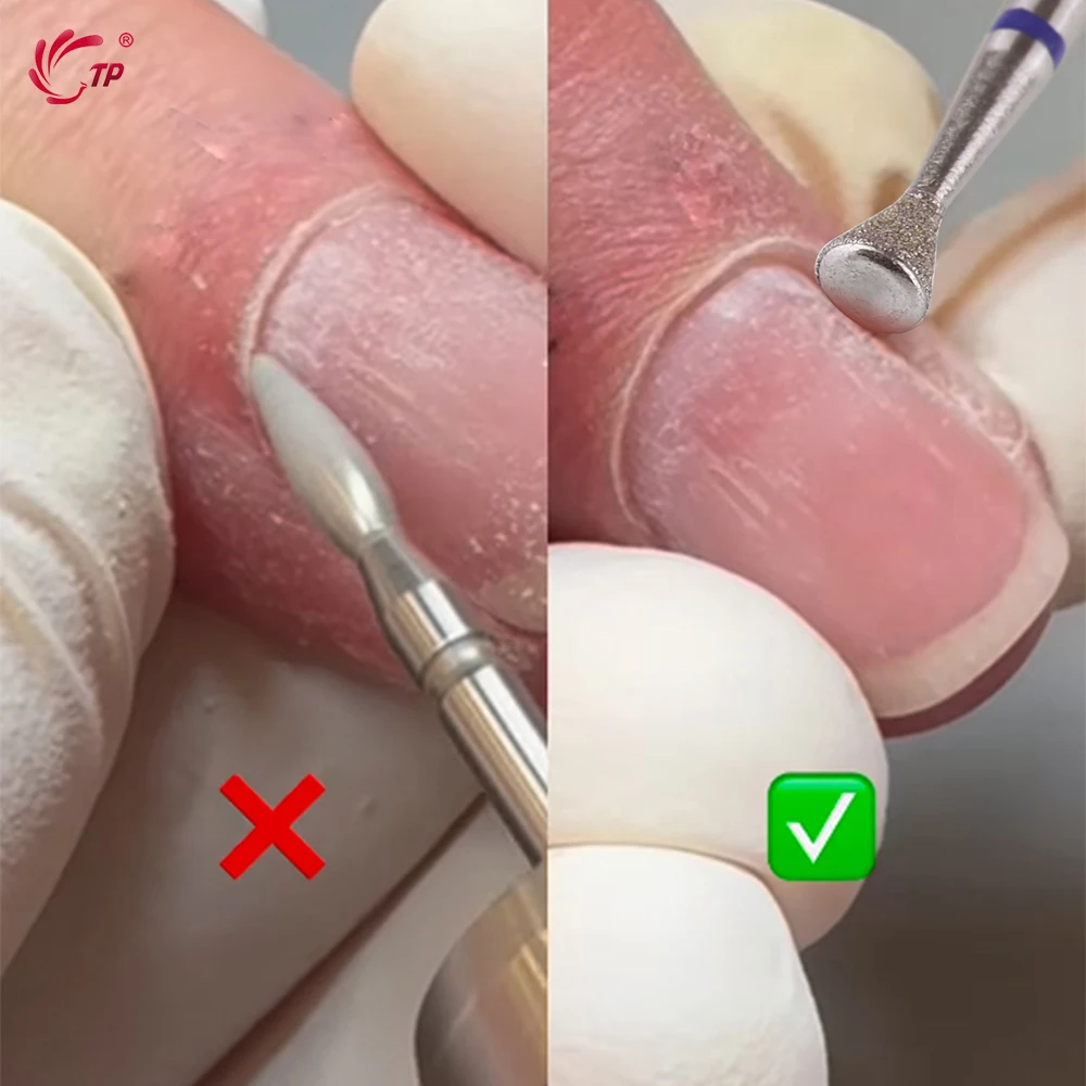 TP 5 pièces/lot forets à ongles propres pour cuticules fraise en diamant pour manucure forets à ongles rotatifs 3/32 ''accessoires électriques pour ongles