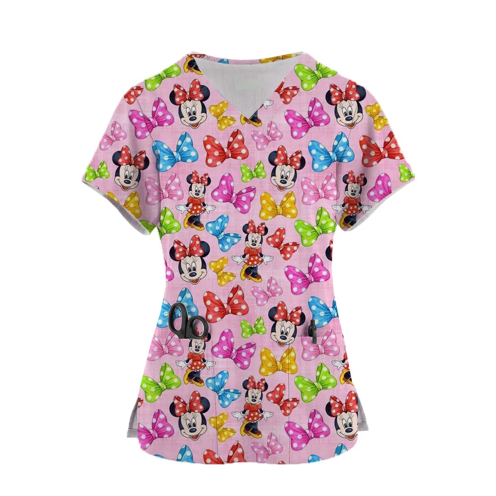 Mickey Mouse Medical Blouses Surgical Gowns Doctor Pediatric Nurse Nursing Scrub Cartoon Printed Veterinary Uniform Dental Scrub