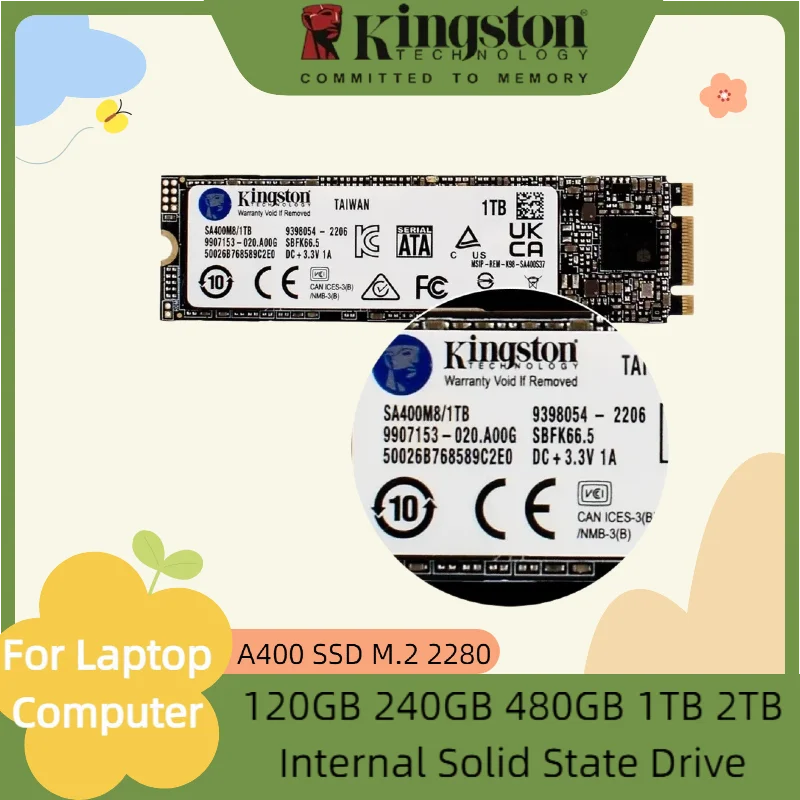 Kingston A400-NGFF SSD M.2 2280 Internal Solid State Drives  240GB 480GB 1TB 2TB M.2 SSDs SATA Hard Disk for Laptop Desktop PC