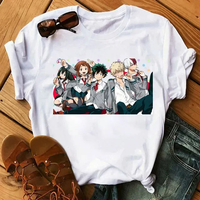 

2020 summer Women T-shirt with my hero academy summer kawaii ladies T-shirt Harajuku round neck casual T-shirt cute gril T shirt