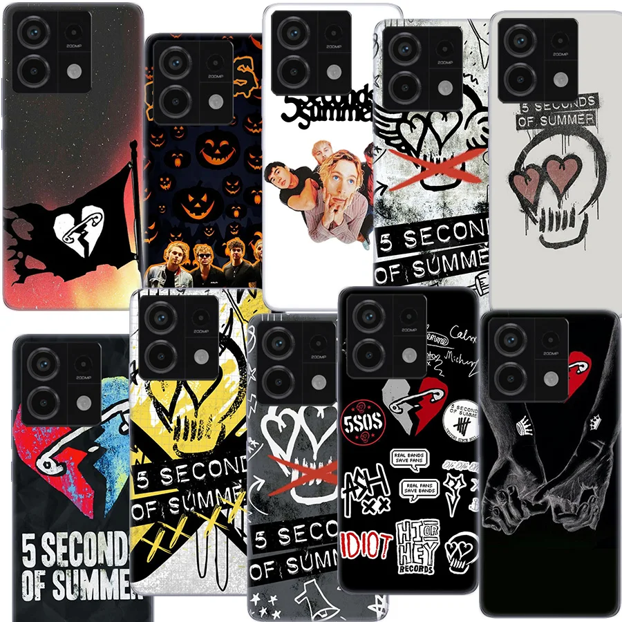 5 Sos Seconds Summer Clear Phone Case For Redmi Note 11 11S 11T 11E 10 Pro 10S 5G 9 9S 9T 8 8T 7 7A 6 6A S2 Coque Capa Hard PC C