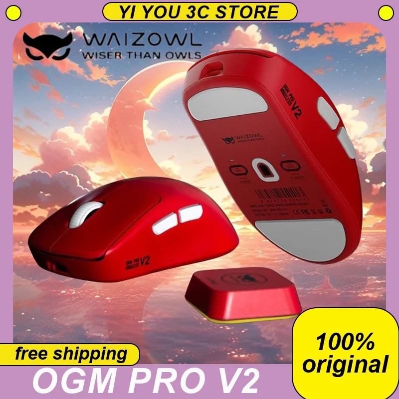 

Waizowl OGM Pro V2 Wireless Mouse Tri-mode E-sports Gaming Mouses Bluetooth Paw3950 8K Lightweight Ergonomics PC Custom Gift