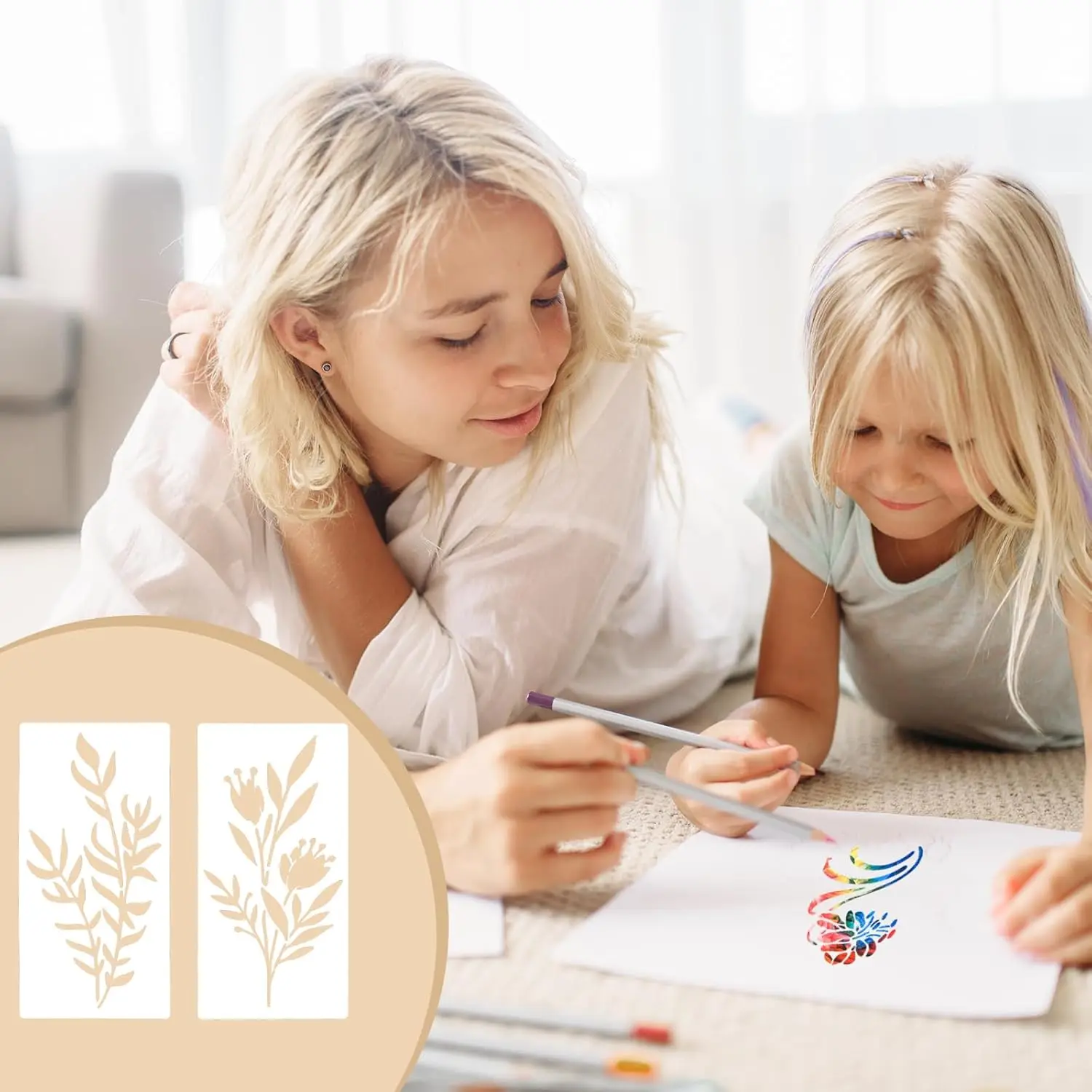 24Pcs/Set Wildflower Stencils Professional Body Art Paint Stencils Reusable For Adults Kids Templates For Parties Makeup Tools