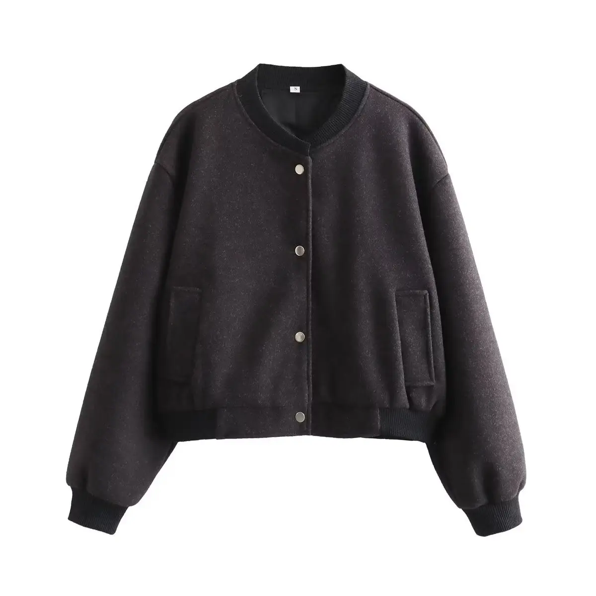 

Women Jacket Cropped Bomber Jackets For Women Beige Black Tweed Jacket Woman Fashion Long Sleeve New In Short Coats Jacket Women