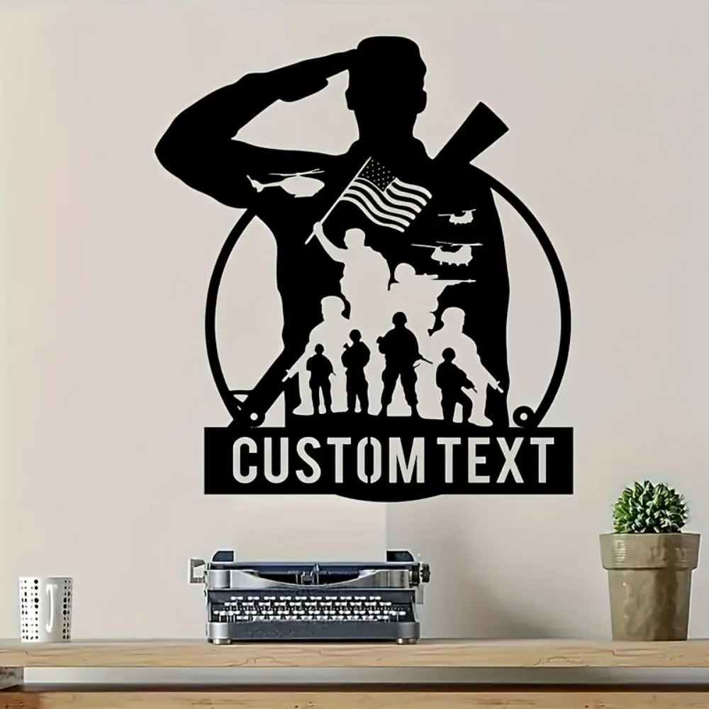 カスタム仕立て可能な軍事退役軍人メタルサインヴィンテージアメリカ国旗壁装飾耐久性のあるぶら下げ父の日ギフト退役軍人サイン