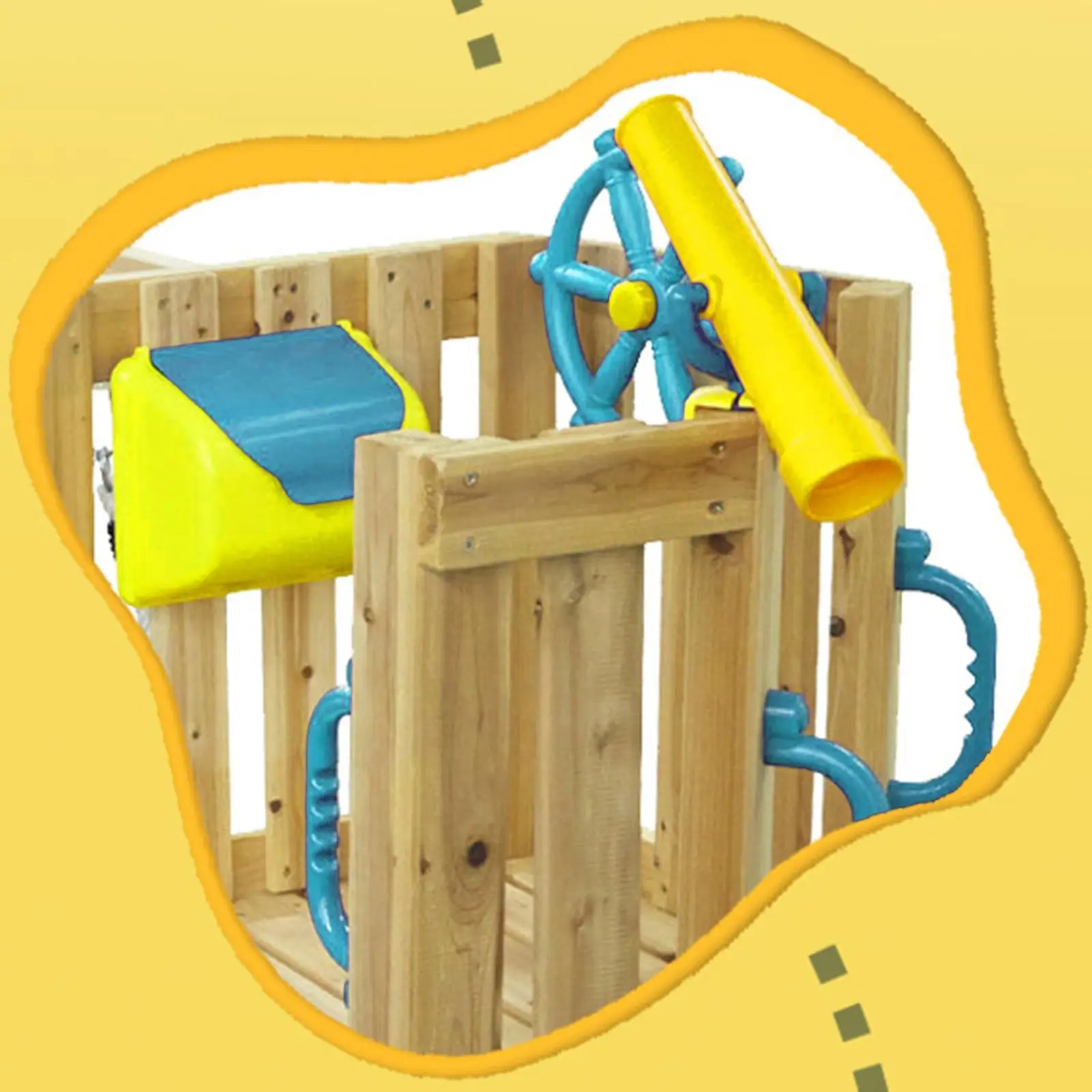 Kids Playground Toy Steering Wheel Outdoor Playhouse Equipment for Ages 3+