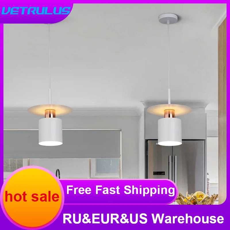 Modern Pendant Light Indoor Wrought Iron Ceiling Lamp Bedroom Table Dining Room Chandelier Nordic Hanging Fixture New Year Decor