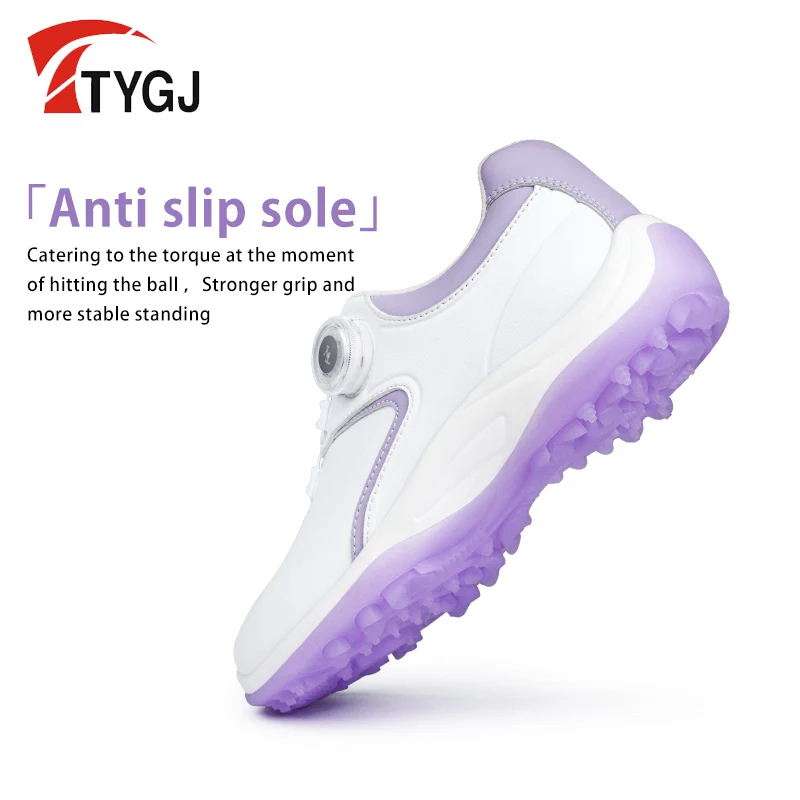 2024 golf shoes Fashion Breathable Lightweight Athletic shoe waterproof For Women Sneakers Comfortable White purple Sport Shoes