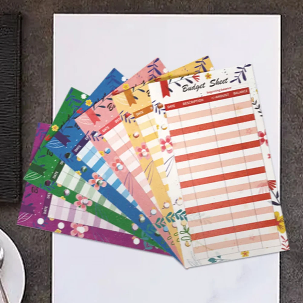 Consumption Cards Budget Sheets With Punch Hole For Daily Expense Tracking Home Office Supplies Planner Insert Paper