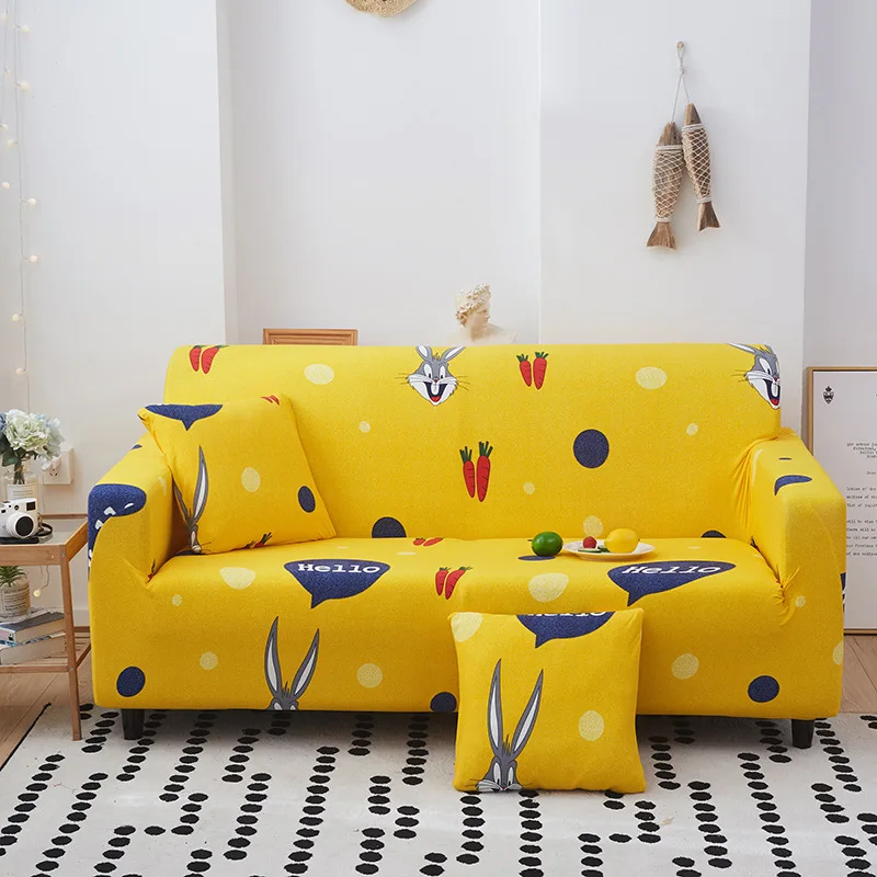 Lovely Cartoon Animal Pattern Sofa Cushion, Floral Sofa Cover, High quality Anti Pet Scratch, Waterproof Sofa Cover with Armrest