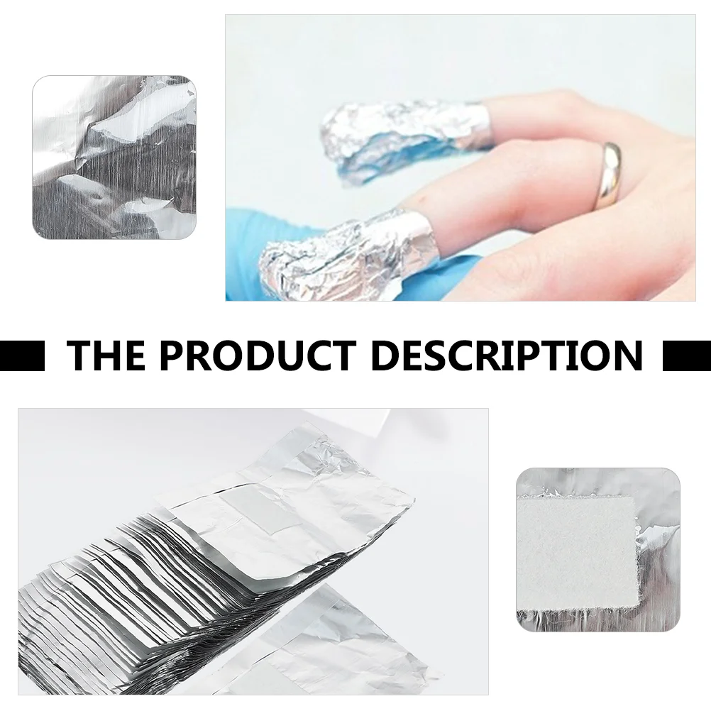 300 Pcs Nail Remover Foil Wiping Polish Manicures Gel Soak Off Aluminum Wraps Cleaning Tin