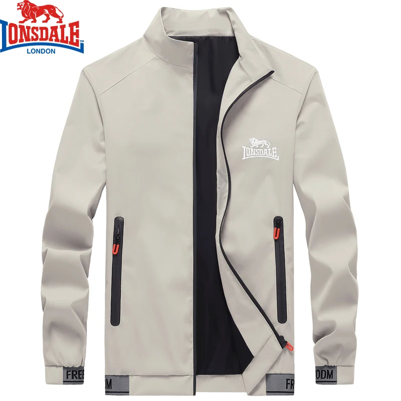 Embroidered New Men's Business Fashion High Quality Jacket Stand Collar Casual Zipper Jacket Outdoor Sports Coat Windbreaker