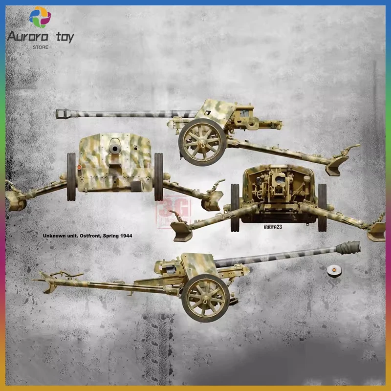 

Классическая немецкая артиллерийская модель времен Второй мировой войны Miniart 53010 1/35: Противотанковая пушка среднего калибра с экипажем. Коллекционная модель для хобби, военная тематика. Подарок на день рождения.