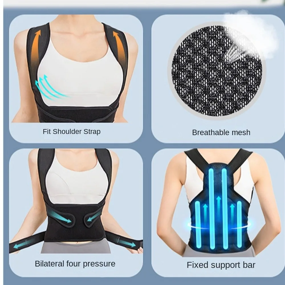 Корсет для коррекции осанки спины, поясничной поддержки, дышащий регулируемый корсет для коррекции осанки позвоночника, удобная эргономика