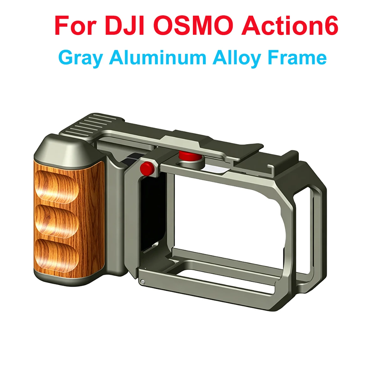 BGNing für DJI OSMO Action6 Kamerakäfig mit Holzgriff, Metallrahmen-Schutzkäfig für OSMO Action 5Pro 4 3 – Detail 2