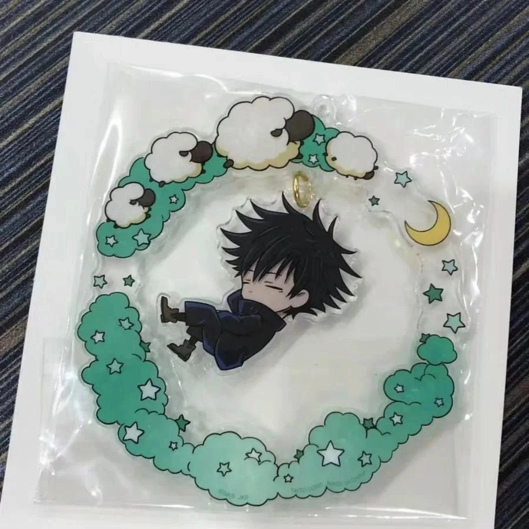 다섯 가지 계몽 주문: 전쟁에 돌아가기 호랑이 지팡이 블랙 휴 아크릴 코스프레 주변기기 열쇠고리 배낭 펜던트