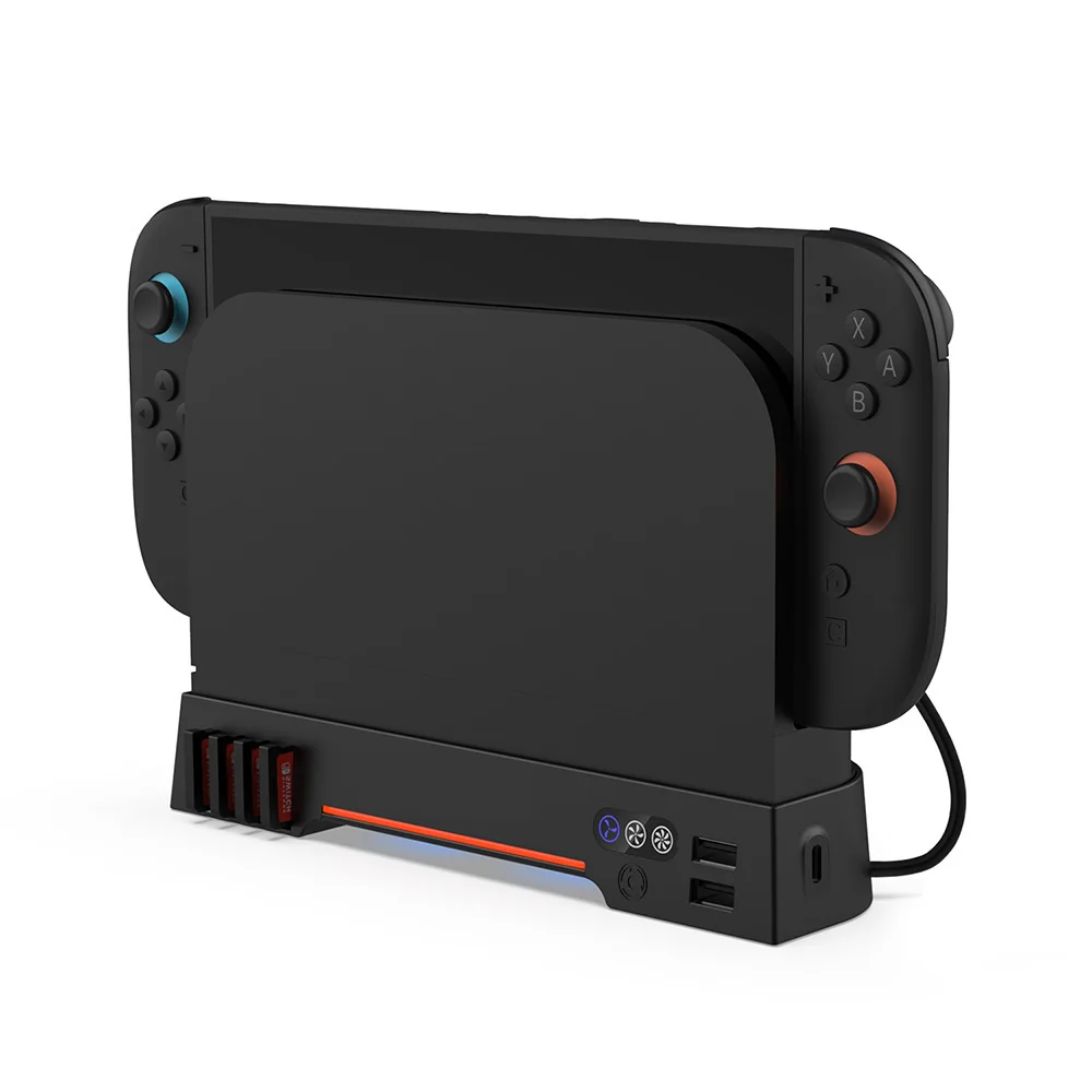 Новый охлаждающий вентилятор для игровой консоли Switch 2, RGB-радиатор, портативная подставка-хаб, охлаждающая база, игровые аксессуары