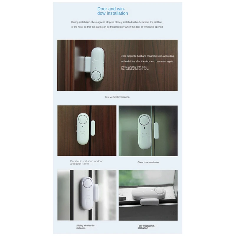 1Set Smart Door Window Sensor Smart Home Door Detectors Door And Window Burglar Alarms White