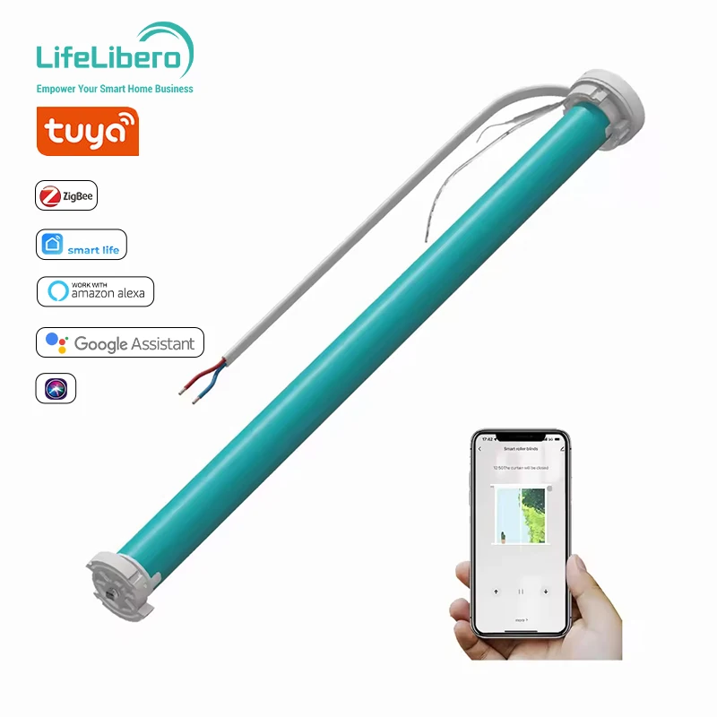 Lifelibero 2Nm Tuya Zigbee Motorised Driver for 38Mm Window Roller Shades System Alexa Vertical Blind Motor Smart Curtains