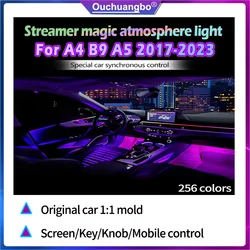 Ouchuangbo Atmosphere Lamp For A4 B9 A5 S5 2017-2024 2doors A5 RHD LHD Ambient Light 256 Colors Synchronous Decoration Backlight