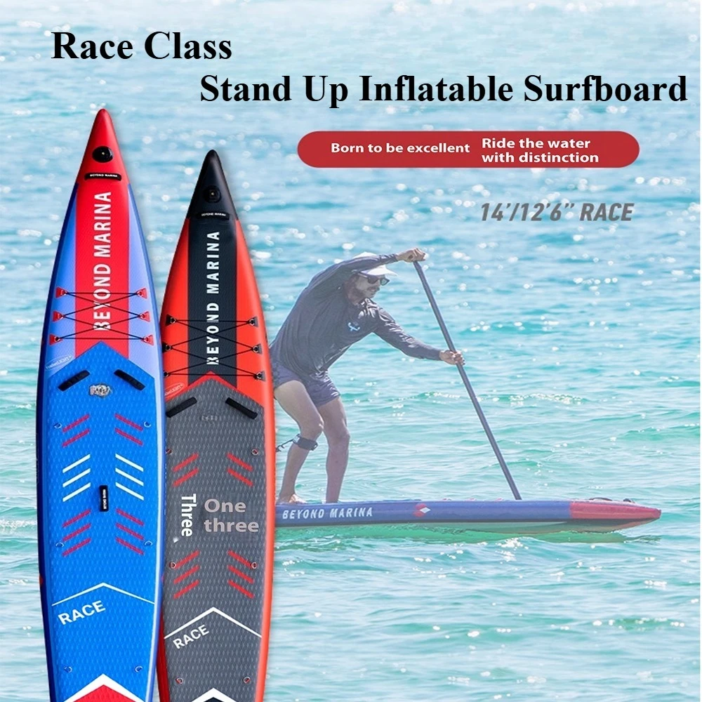 

12'6"/14'For Competition Stand Up Paddleboard Fast Inflatable Paddleboard Wakeboarding Professional Professional Competition
