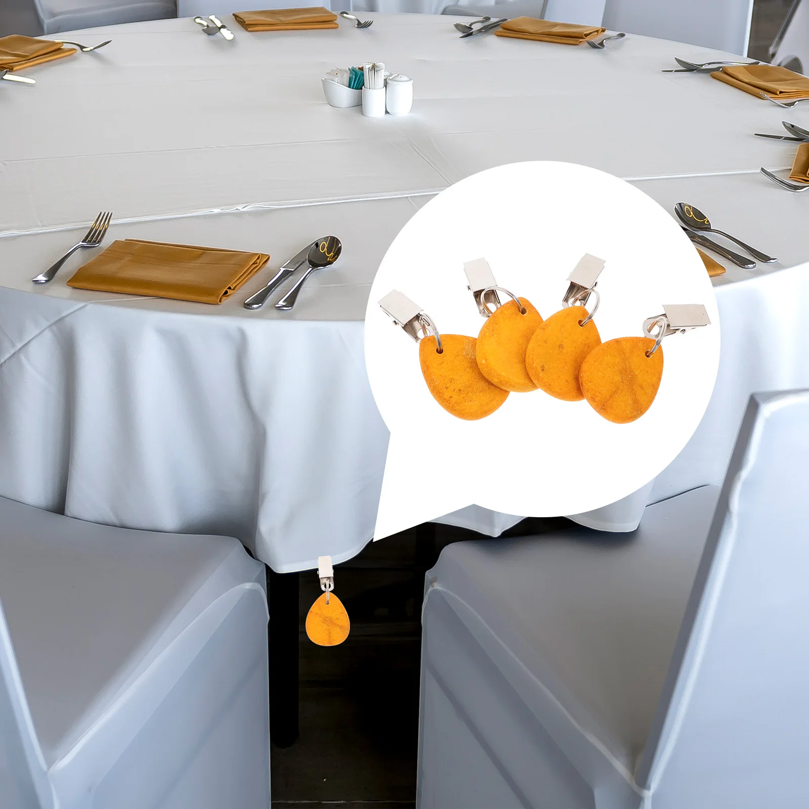 

4pcs Tablecloth Clips Windproof Yellow Picnic Decorative Easy Installation Practical Simple Design Table Cloth Weight