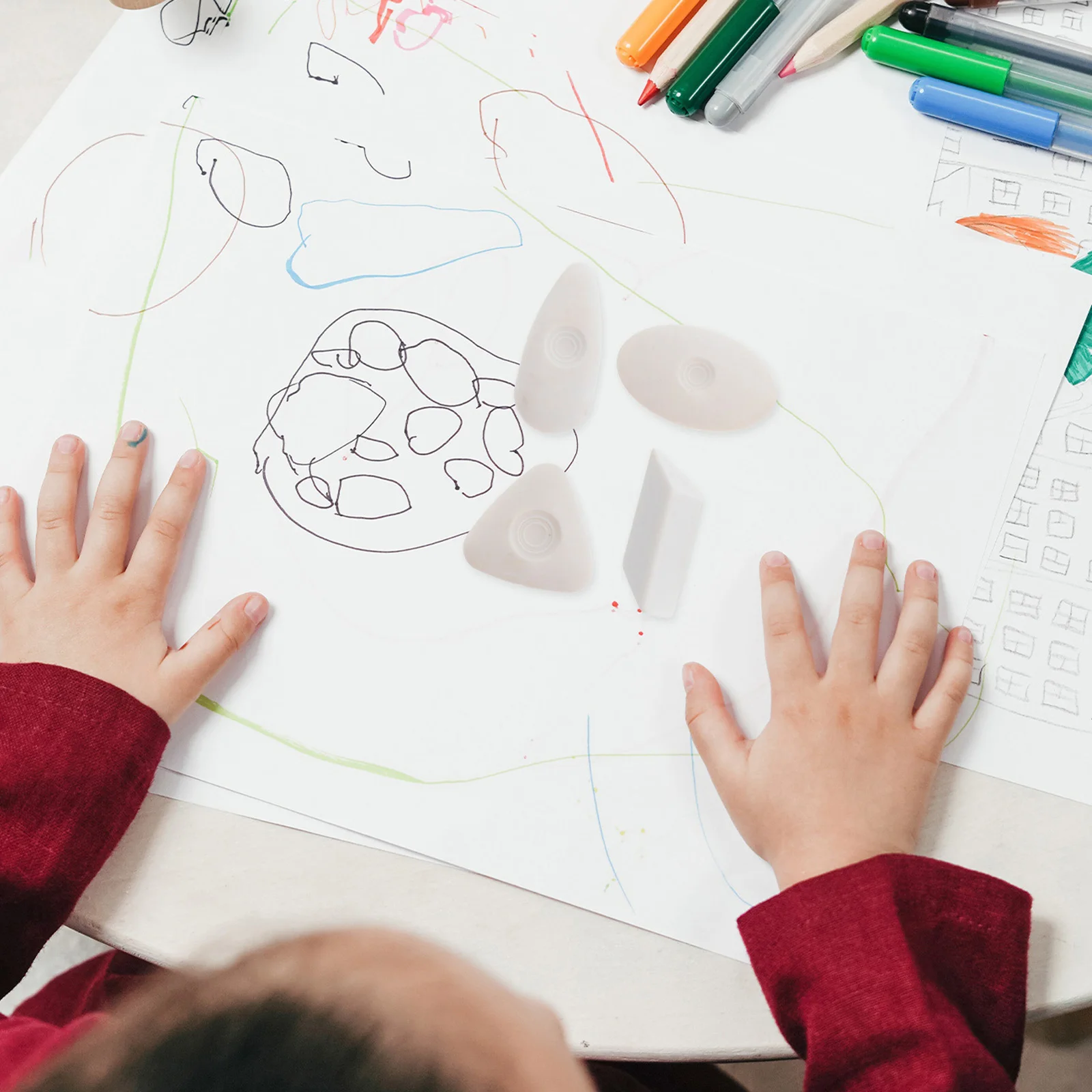 

4 Pcs Highlight Eraser Good Workmanship Erasers Big Sketching Highlighter Weight White for Pencils Mini Drafting Drawing Case