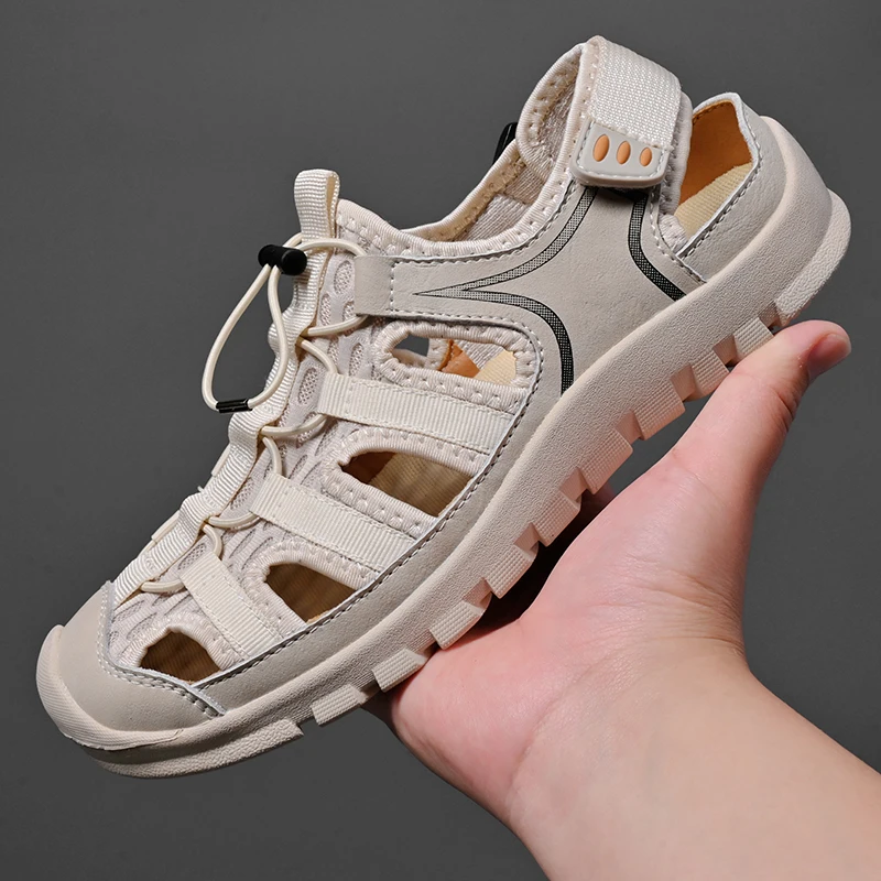

Walk Mens Casual Summer Shoes Outdoor Breathable Beach Shoes Fashion Sport Sandals Hollow Out Flats Sneakers