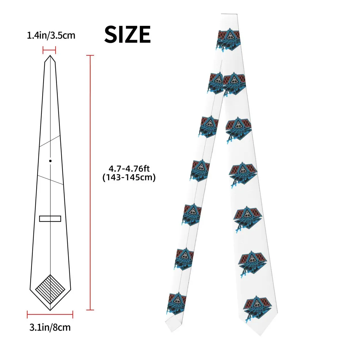 Gravata Daft Punk masculina de seda poliéster 8 cm gravatas festa gravata de negócios casual gravatas