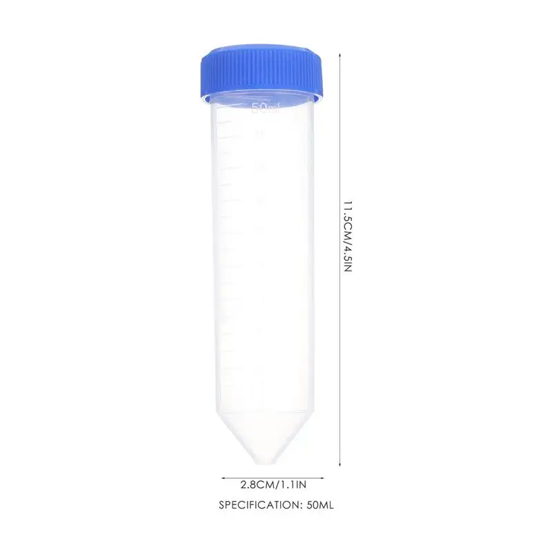 50/25PCS Conical Centrifuge Tubes With Screw Cap Pointed Head Test Tubes Polypropylene Centrifuge Tubes Sample Vial Bottles 50ml