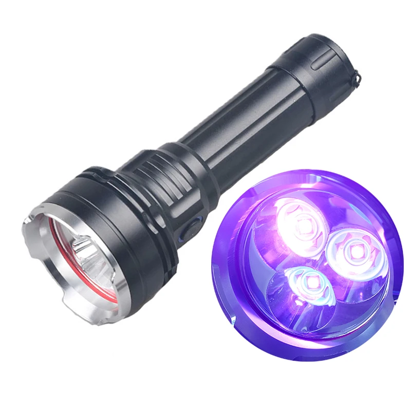 New Design Type-C USB Rechargeable UV Flashlight 18650 or21700 Battery Indicator Ultraviolet Torch for Pet Urine Scorpion Detect