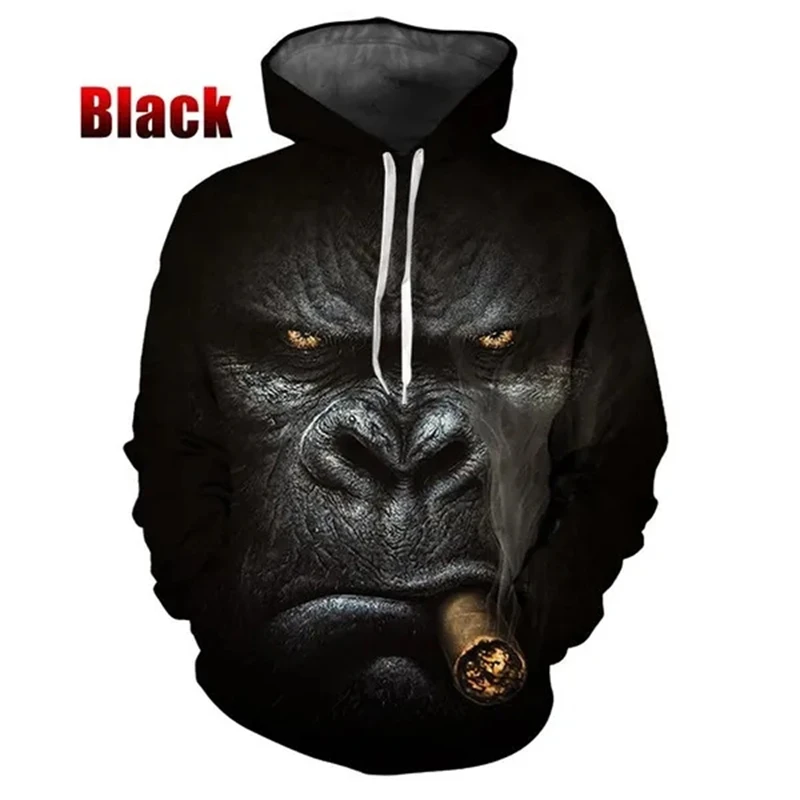 Funny Orangutan 3D Printing Men's Hoodies Funny Pattern Wholesale Male Sweatshirts Hooded Spring New Pullovers Csaual Tops