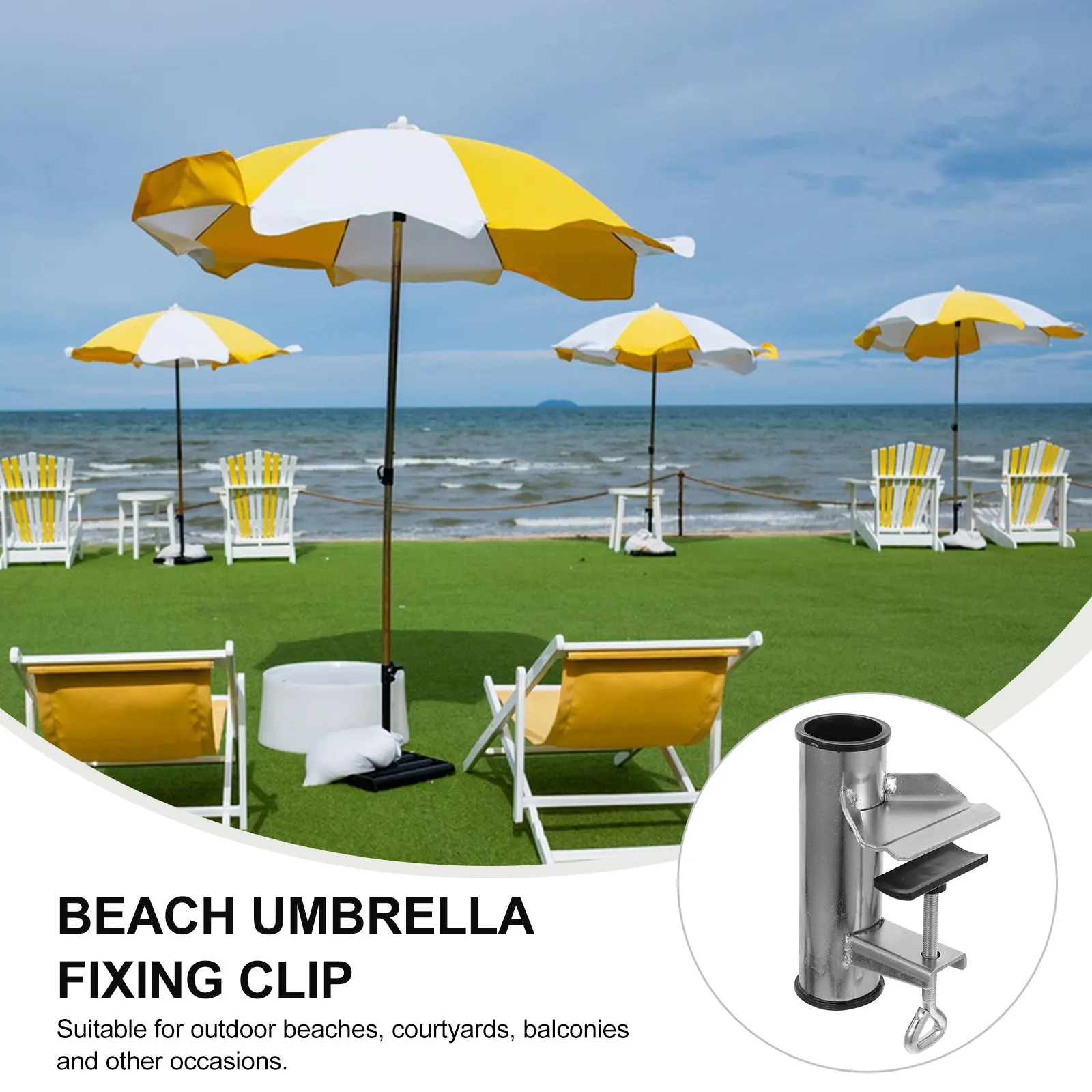 

Umbrella Clamp Clip For Various Size Poles Outdoor Tabletop Bracket Mount Wind Resistant Support For Patio Beach Camping