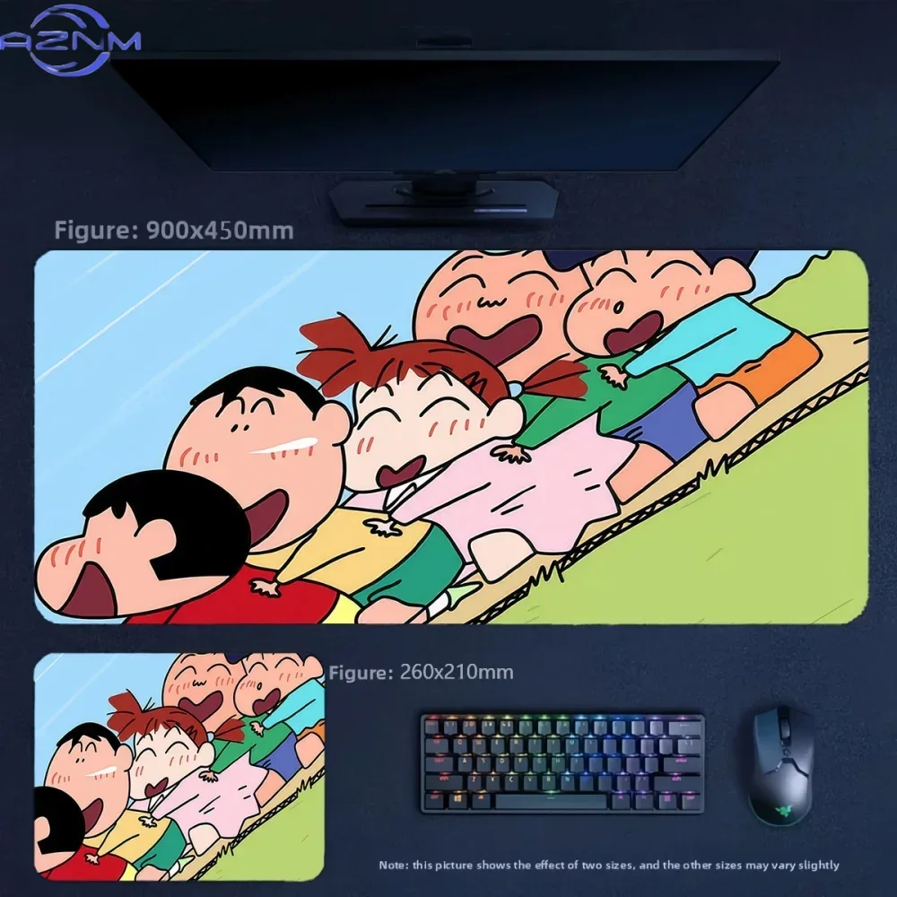 Crayon Shin‑chan Family Funny Dance Anime Mousepad, Rubber Non‑Slip Large Desk Mat, Vivid Cartoon Gaming Mouse Pad for Keyboard