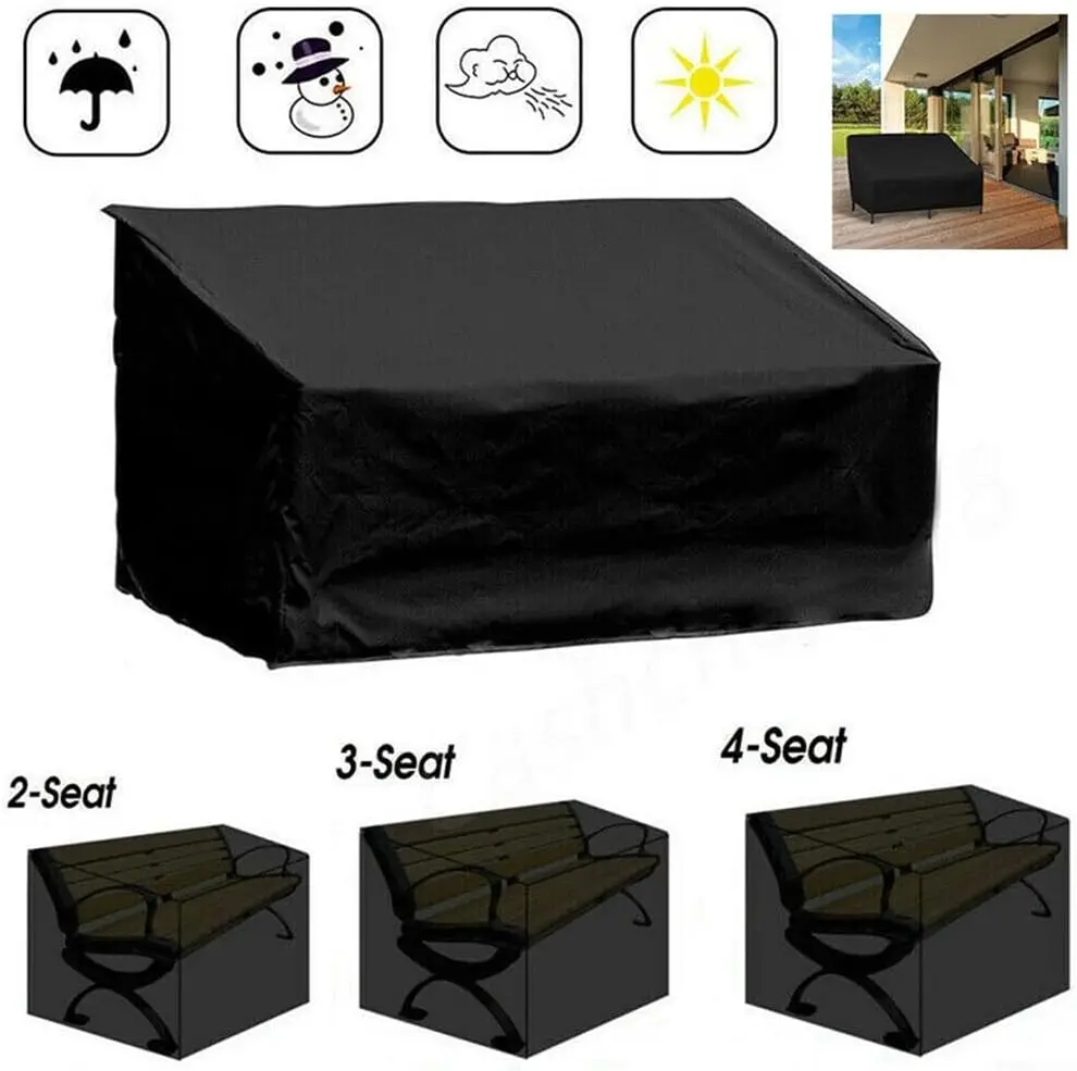 

Waterproof Garden Bench Cover, Heavy Duty 2/3/4 Seater Outdoor Bench Seat Cover for Patio Furniture, 134x66x89cm